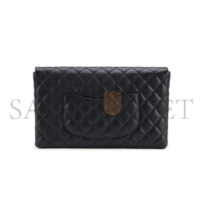 CHANEL QUILTED CAVIAR FLAP CLUTCH (28*20*3cm)